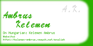 ambrus kelemen business card